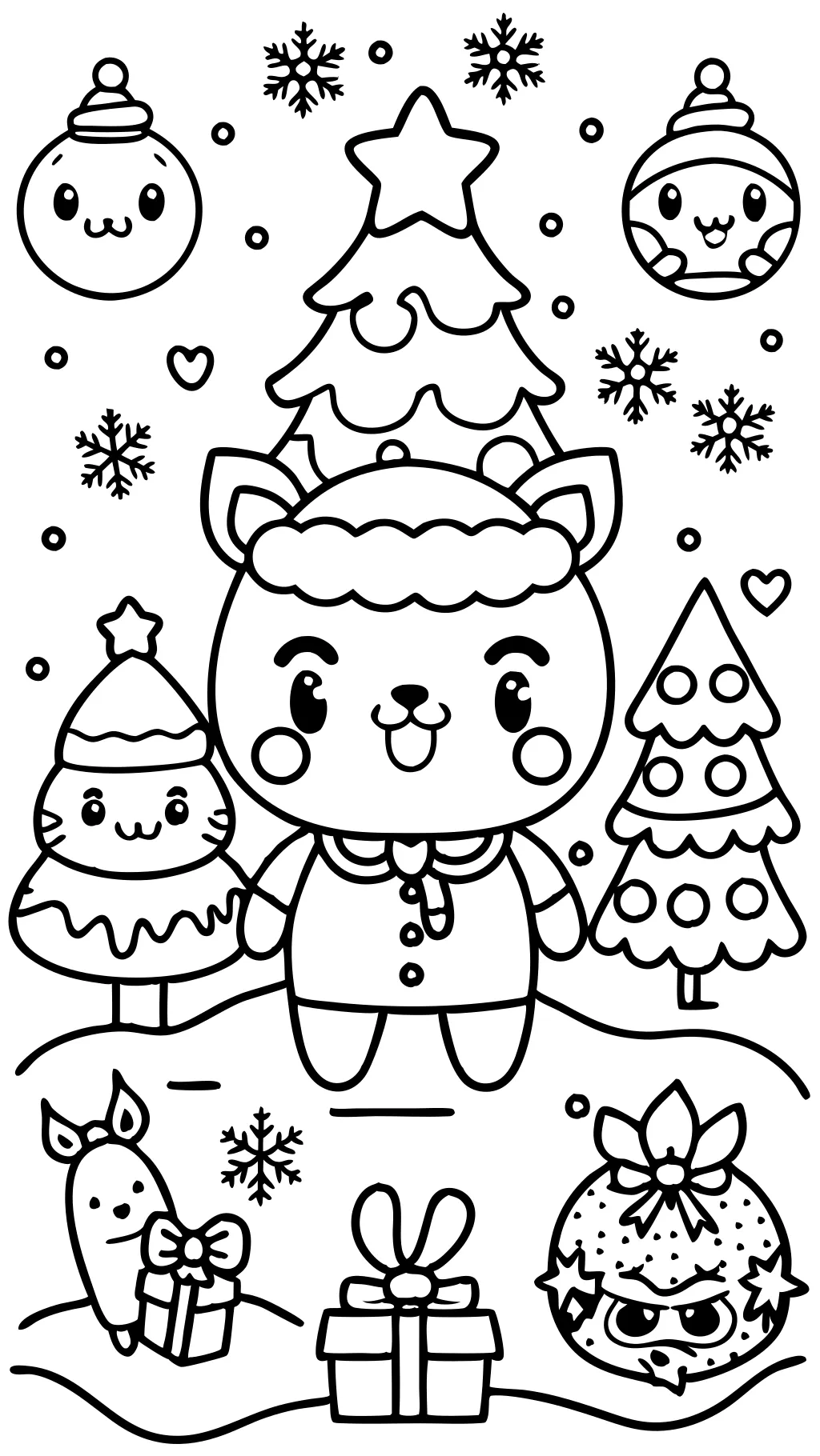 anime christmas coloring pages